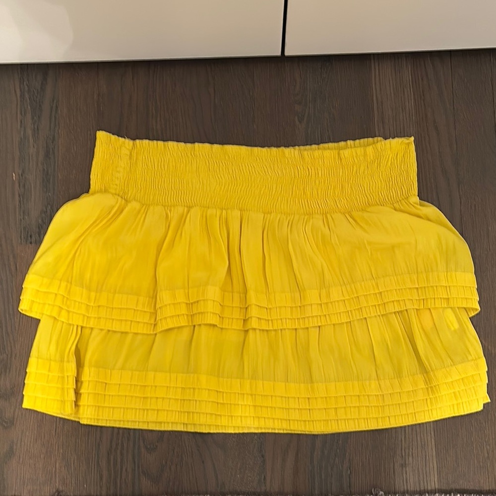 Ramy Brook Yellow Ruffled mini Skirt